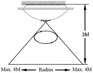 Ceiling Mount PIR Motion Sensor With Light Graph